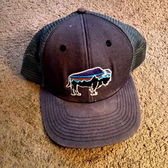 Patagonia Bison Trucker Hat Adjustable Strap PRE-OWNED GREY - Picture 1 of 4